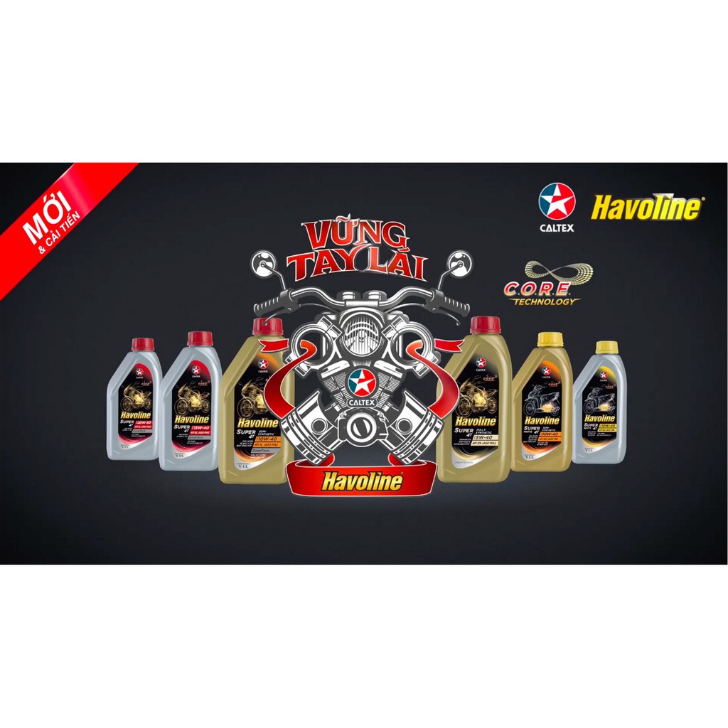 Dầu nhớt tay ga bán tổng hợp Caltex Havoline Super Matic 4T Semi SAE 10W40 1 lít