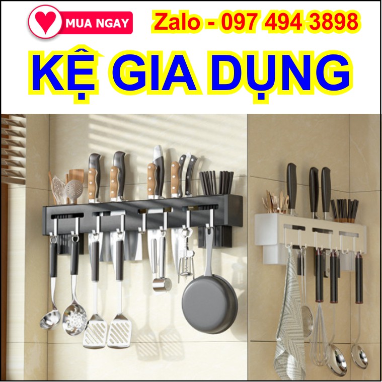 Kệ dao thớt gia dụng inox nhà bếp tiện ích dán keo là dùng không cần khoan tường kệ vắt dao, đũa