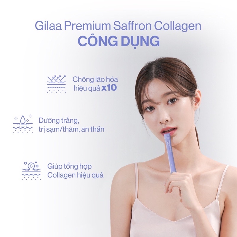 [Giảm ₫50K] Hộp Bột Uống Collagen Cao Cấp Kết Hợp Saffron - Gilaa Premium Safron Collagen (60 gói x2g)