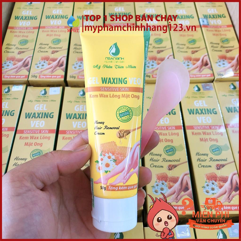 Gel Waxing Veo, Kem Wax Lông Mật Ong,Kem Tẩy Lông Ngân Bình,Kem Triệt Lông  50gr tặng kèm que gạt