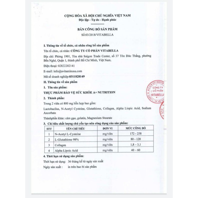 Viên Uống Trắng Da WHITE Collection A+ Nutrition | Thế Giới Skin Care