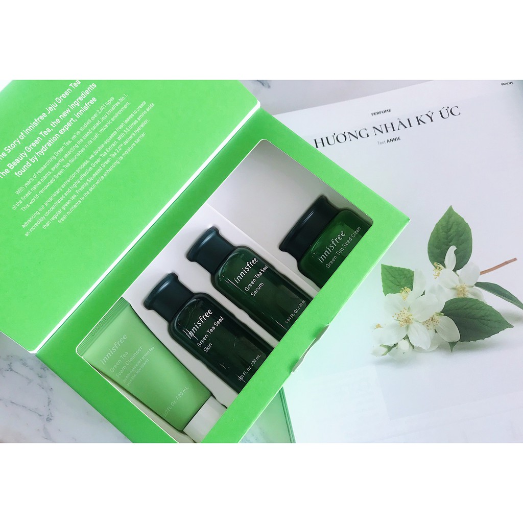 Bộ Innisfree Hydration Skin Care With Green Tea - 4PCS