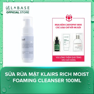 Sữa rửa mặt Klairs Rich Moist Foaming Cleanser 100ml - Hàng Nhập Khẩu