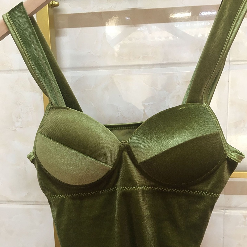 Áo croptop ECMLN hai dây vải satin phong cách vintage gợi cảm cho nữ