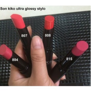 2 cây son Kiko ultra Glossy Stylo 815