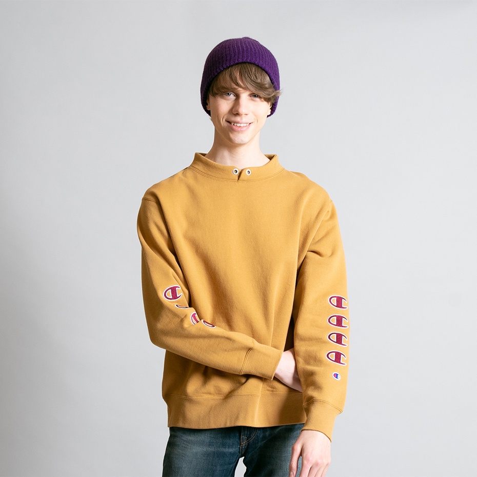 Áo Sweater Nam Champion JP MOCKNECK SWEATSHIRT Màu Vàng CMPC3U006CAM