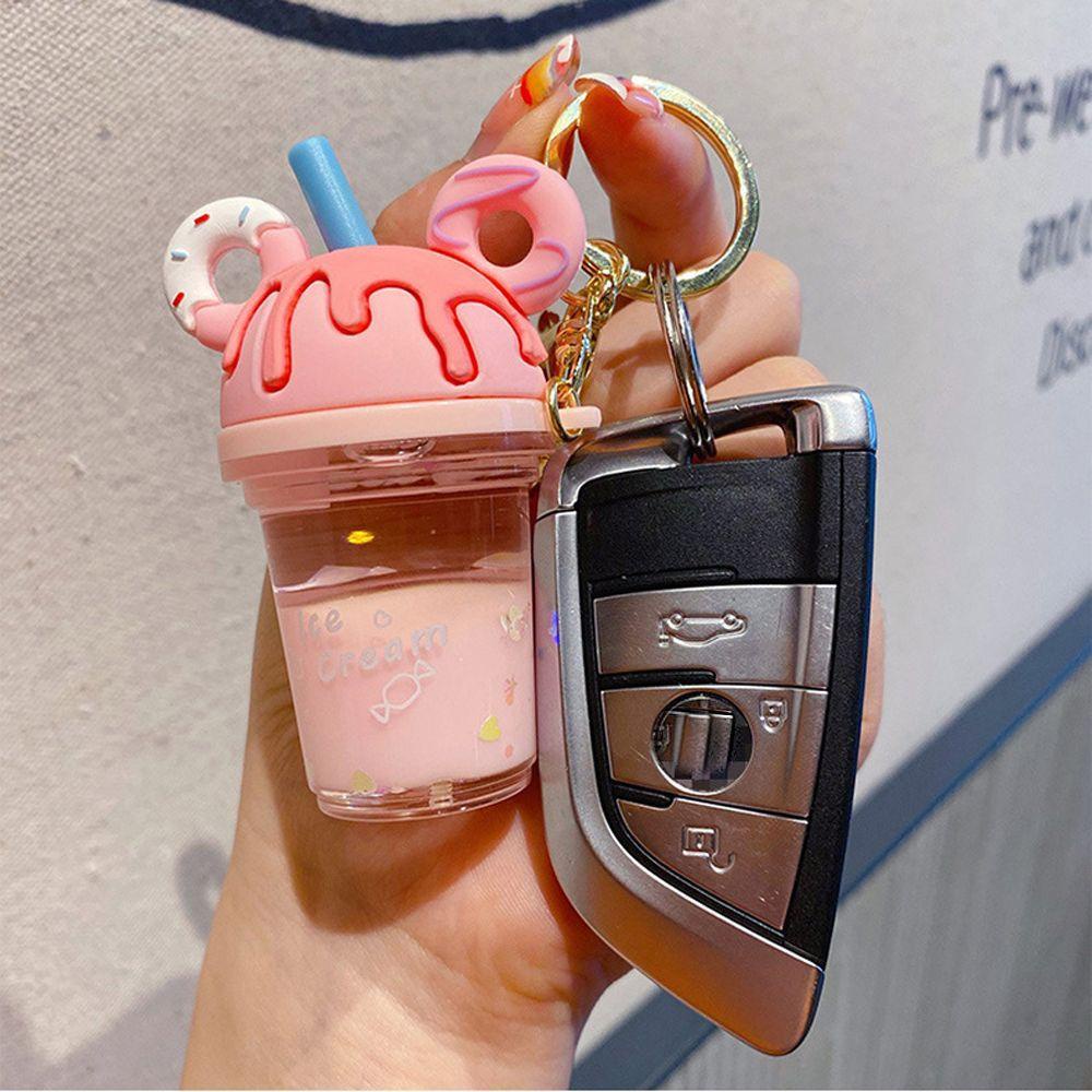 DARNELL Móc Khóa Hình Bánh Donut Bằng Acrylic Phong Cách Hàn Quốc Cho Cặp Đôi