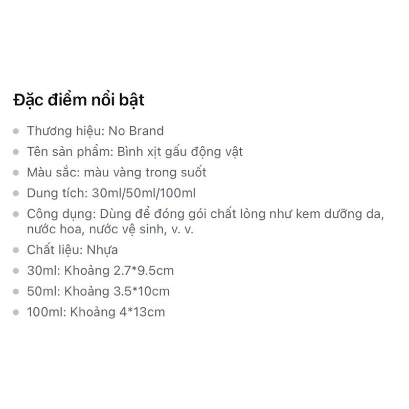 Combo 3 chai chiết mỹ phẩm dạng xịt TIMSTORE, tiện ích mang theo du lịch gọn nhẹ