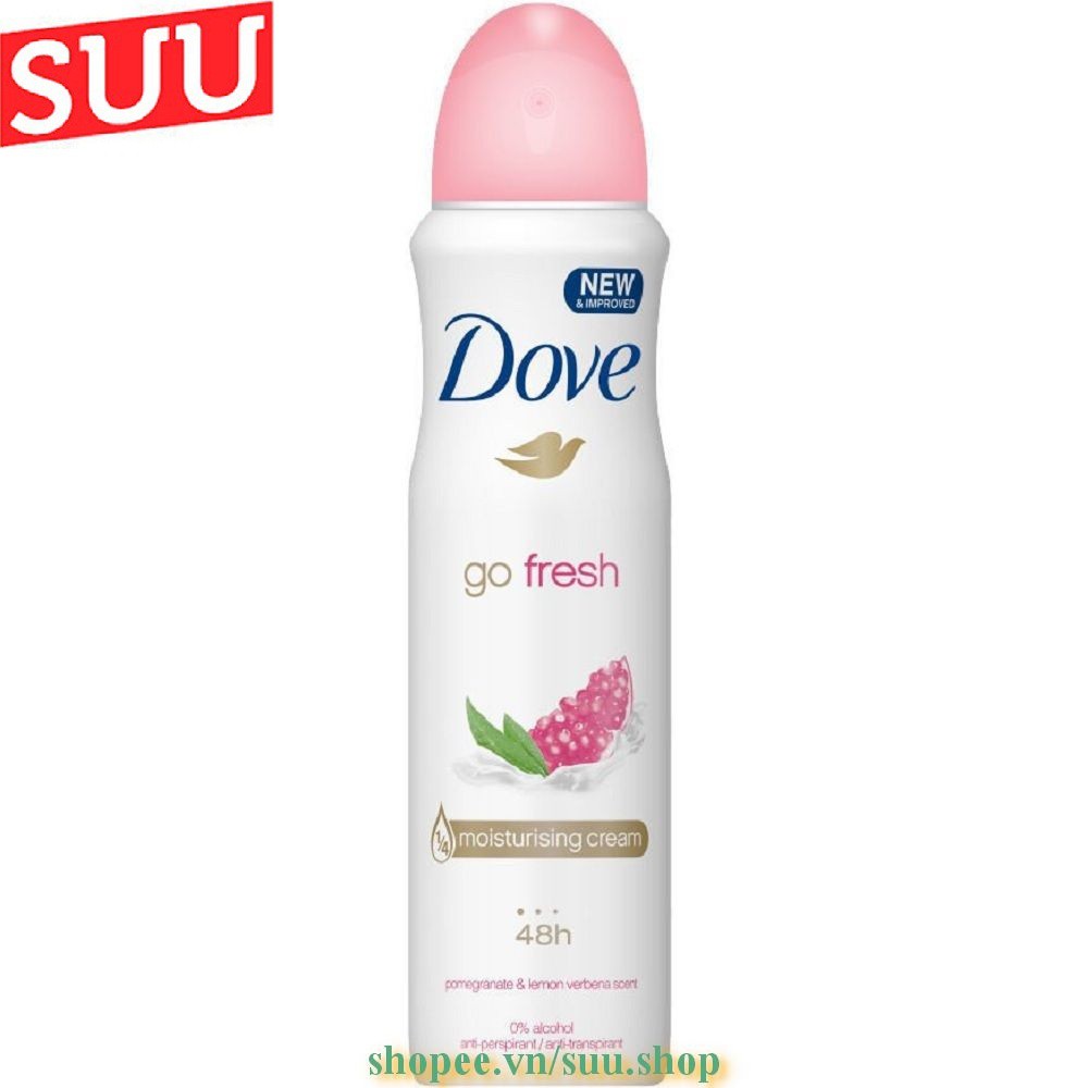 Xịt Khử Mùi Nữ 150Ml Dove Go Fresh Go Fresh Lựu, suu.shop Cam Kết 100% Chính Hãng.