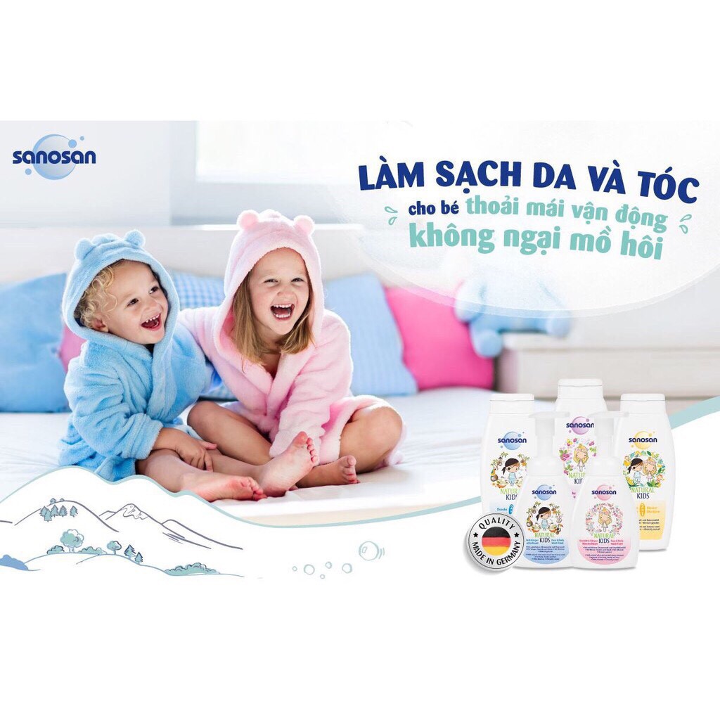 [Mã FMCG8 giảm 8% đơn 500K] Sữa tắm gội Olive dưỡng ẩm da nhạy cảm Sanosan 250ml