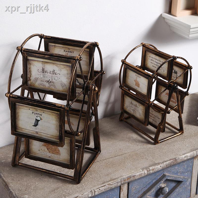 ▲ △ Bánh xe đu quay sáng tạo khung ảnh đặt bàn xoay cối xay gió album đồ trang trí nhỏ retro cá tính 4 inch 5