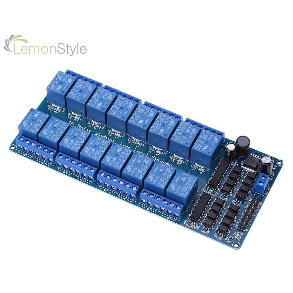 D-LT New 16-Channel 5V12V Relay Module Board For Arduino PIC AVR MCU DSP ARM PLC