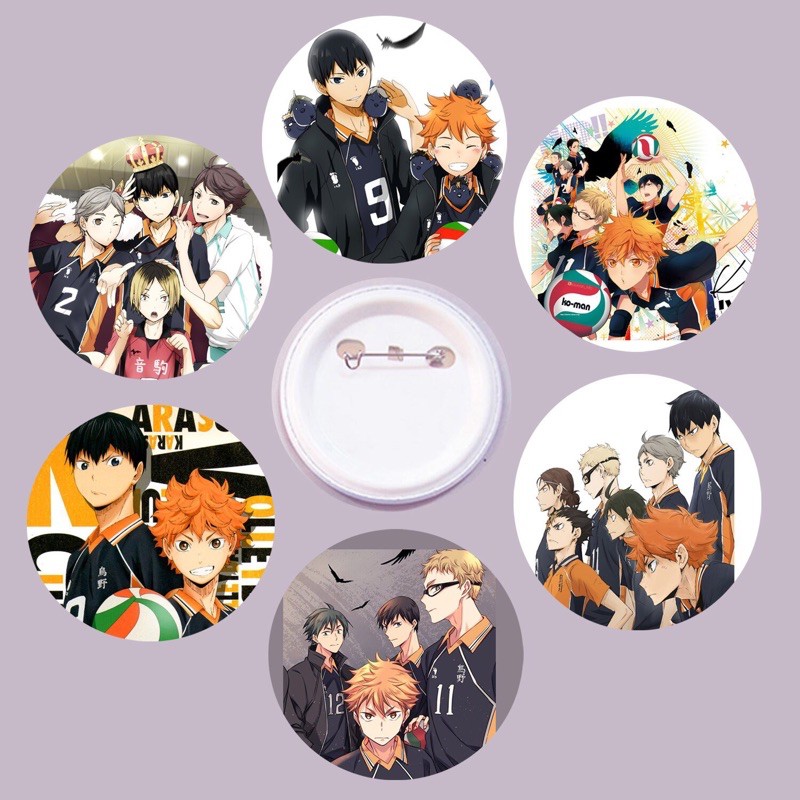 hiy hiệu haikyuu sét 1-5 cái đường kính 5,8cm