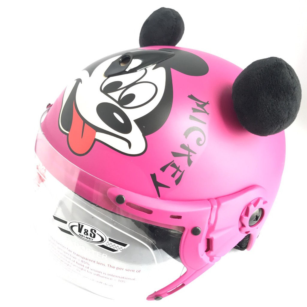 Mũ bảo hiểm trẻ em có kính V&amp;S Helmet Chuột Mickey đào nhám - Vs103KS