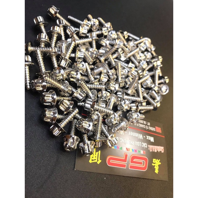 Ốc salaya inox 304 xoắn trụ 4li15 5li15 bắt dàn áo honda yamaha pô e