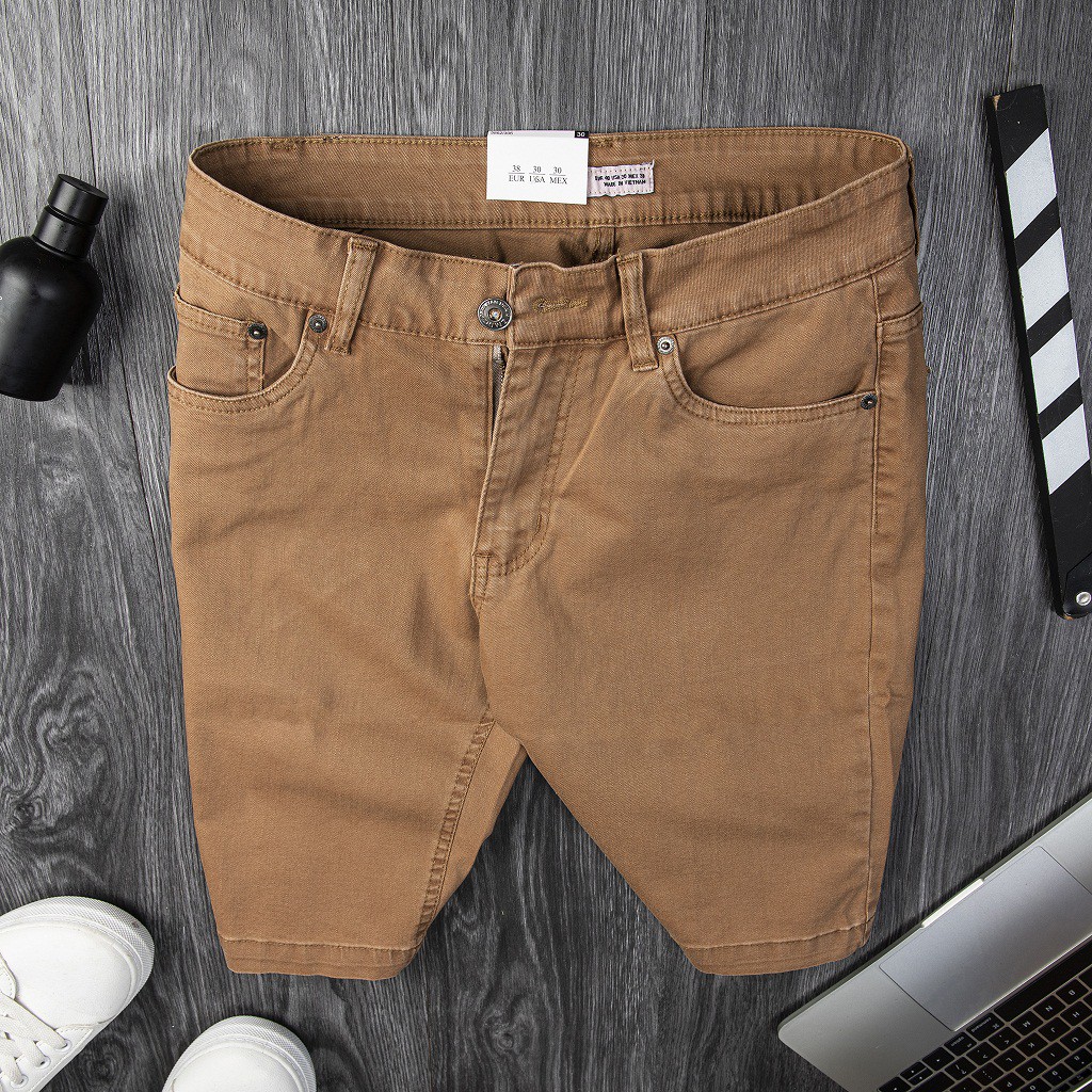 Quần Short Kaki Jean Chất Vải Dư Mềm Mịn Co Giãn