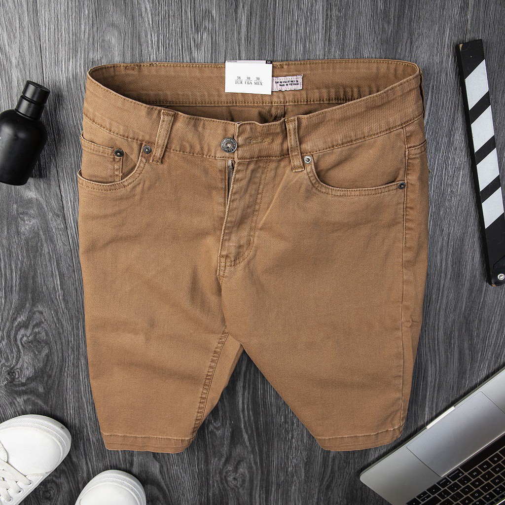 Quần Short Nam - Quần Short Kaki Jean Chất Vải Dư Mềm Mịn Co Giãn