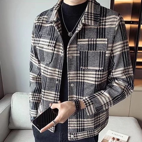 Áo Khoác Dạ Phối Kẻ Dành Cho Nam Chất Cực Dày Dặn Lịch Lãm Sang Trọng