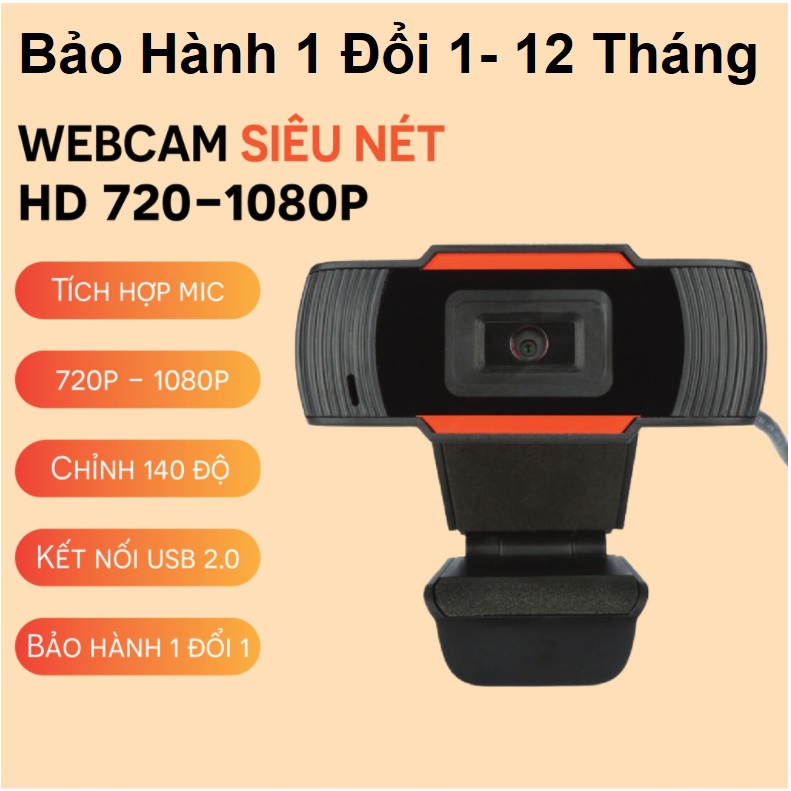 Webcam cho Máy tính , Laptop Tích Hợp Míc , Hỗ Trợ Học Trực Tuyến, Để Bàn , Họp Online qua Zoom - Bảo hành 6 Tháng