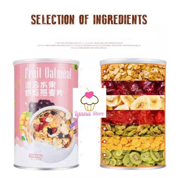 (TSM)  [GIẢM CÂN] Ngũ cốc ăn kiêng mix hạt, hoa quả OATMEAL hộp 500g - Miêu Thương Lan Đình Đài Loan