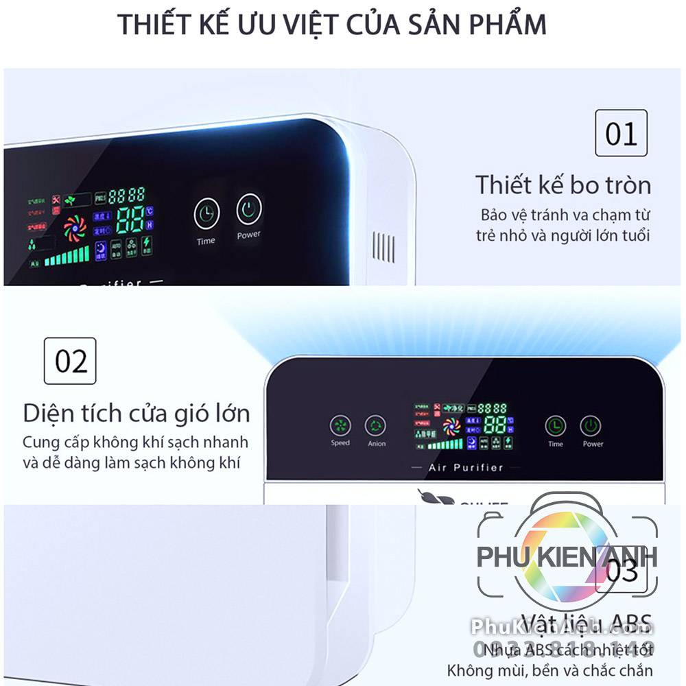 Máy lọc không khí có đèn UV diệt virut, khử trùng hepa lọc bụi mịn PM2.5, loại tốt, lực hút mạnh