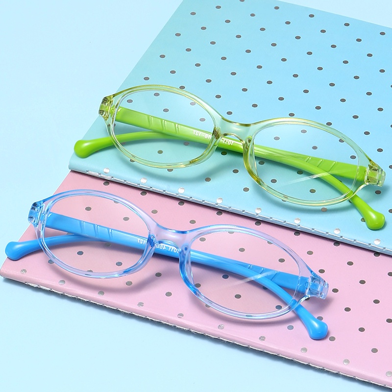 Kính Mát Gọng Oval Màu Hồng Chống Ánh Sáng Xanh Thời Trang Cho Bé