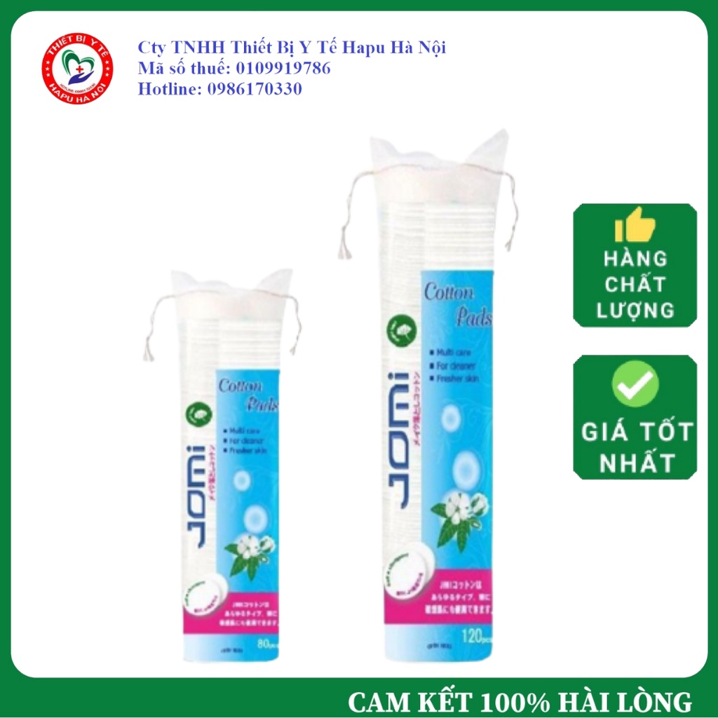 Bông Tẩy Trang Jomi Nhật Bản 120 Miếng 100% Cotton Tự Nhiên