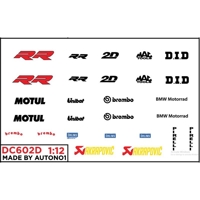 DECAL NƯỚC ĐỘ BMW S1000 S1000RR - PETRONAS - CÁ MẬP -  2020 WSBK TỈ LỆ 1:12 DC602