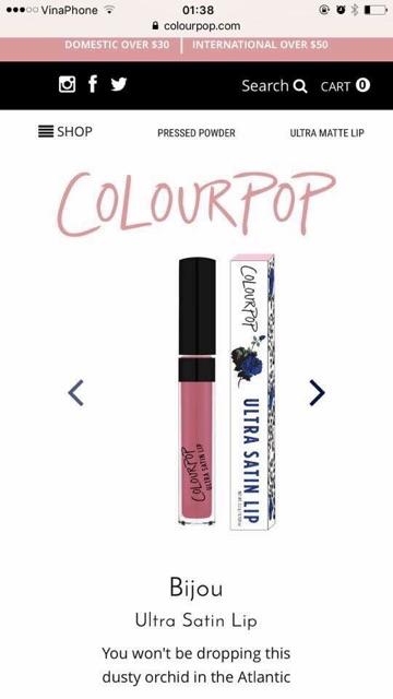 Son ColourPop của Mỹ xách tay .