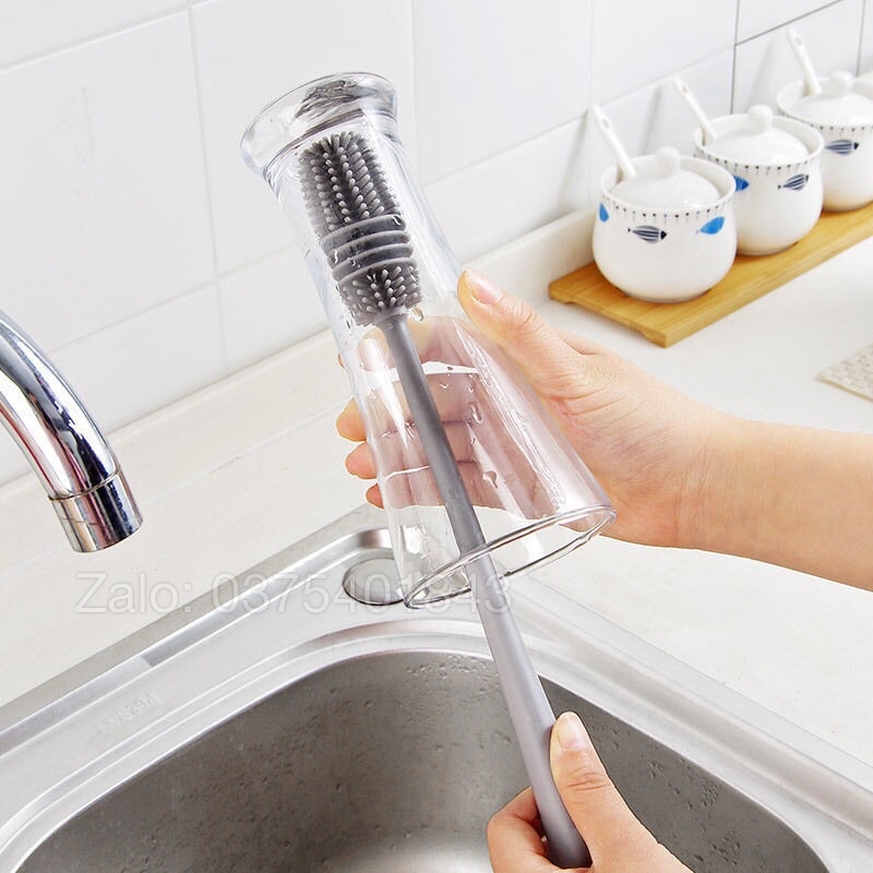Cọ rửa chai, lọ thuỷ tinh bằng silicone tiện dụng