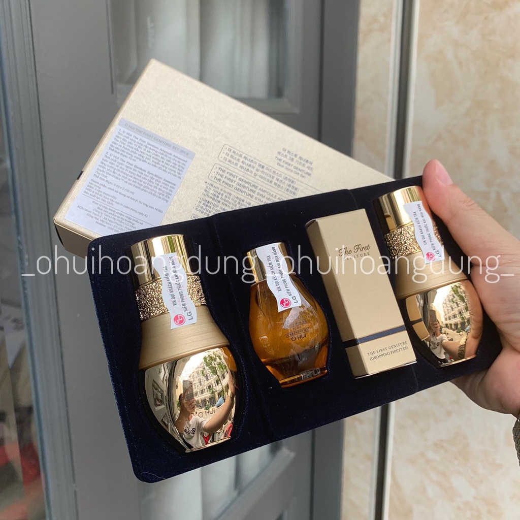 Bộ dưỡng tái tạo da tinh chất vàng OHUI The First Geniture 3 món