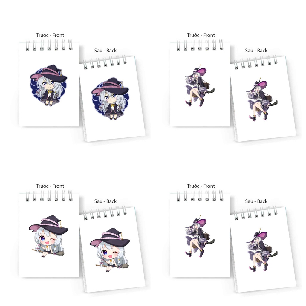 Sổ tay in hình HÀNH TRÌNH CỦA ELENA lò xo 6x10 ghi chú tiện lợi học tập xinh xắn anime chibi