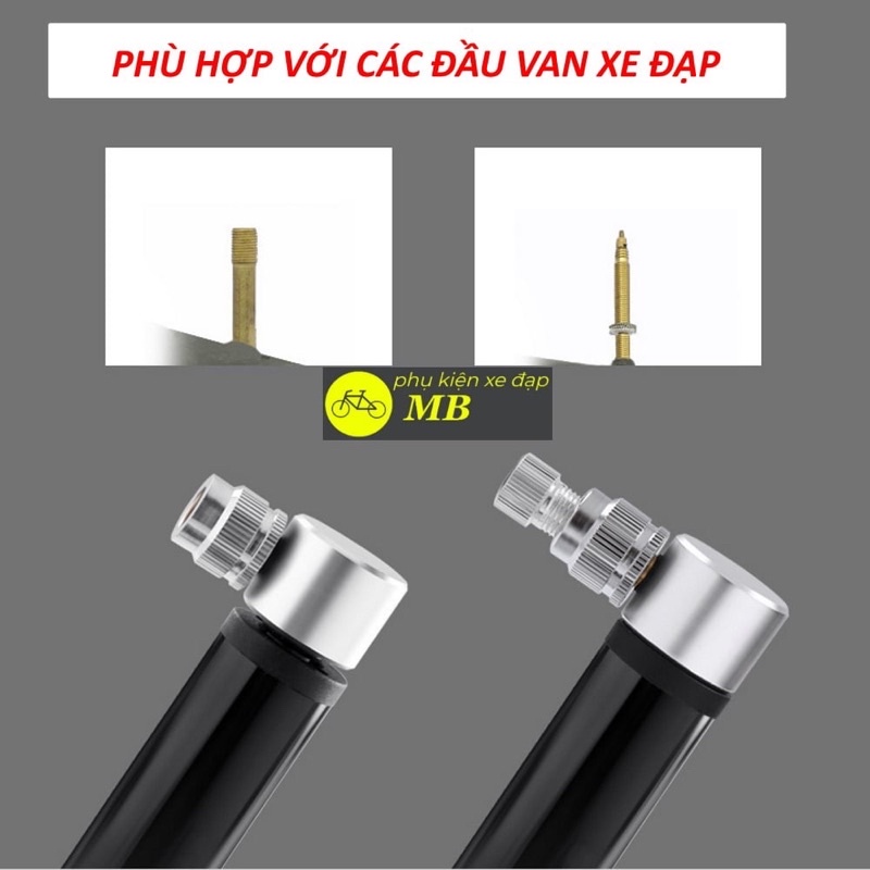 bơm xe đạp mini vỏ nhôm cao cấp B02