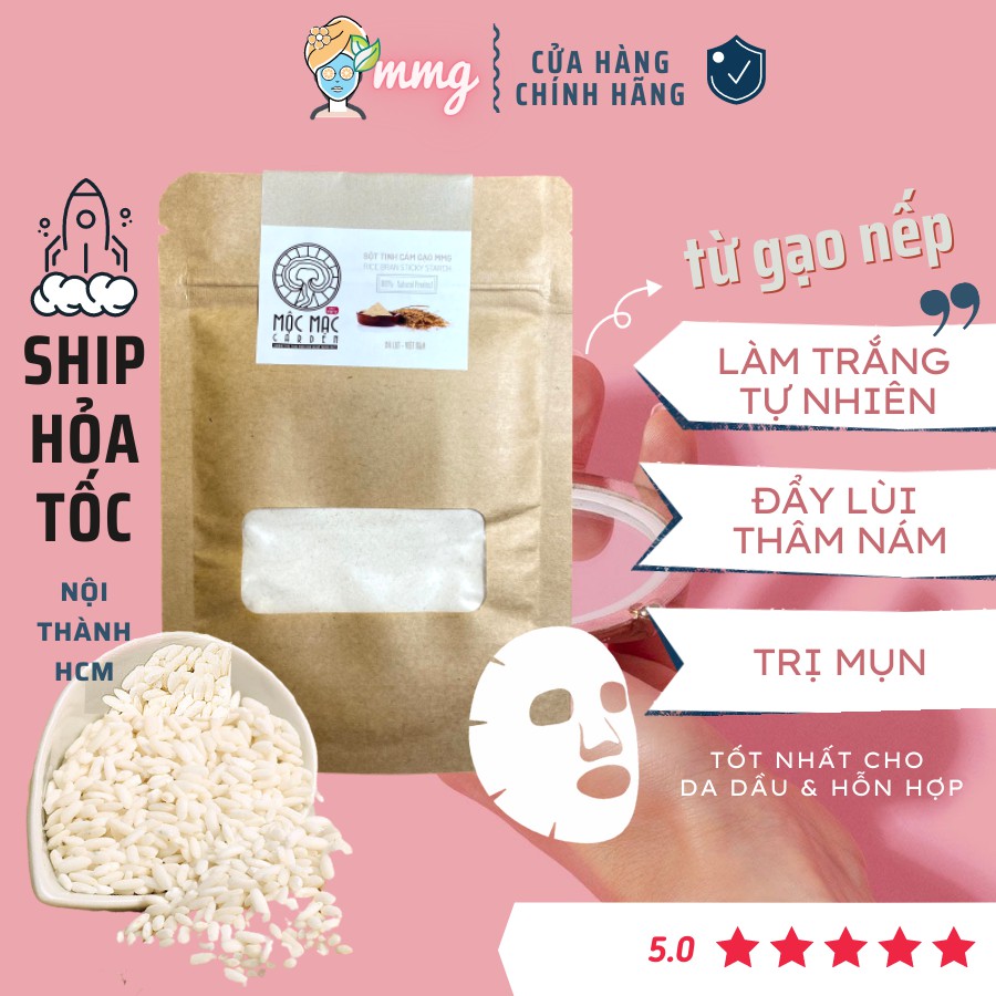 100GR Bột tinh cám gạo nguyên chất Organic MMG Handmade - Túi Giấy