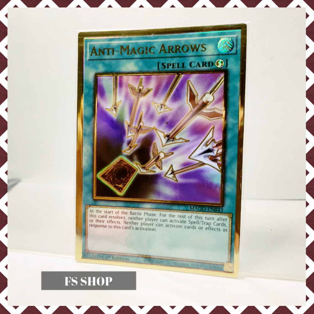 Thẻ bài Yugioh phép thuật- Anti-Magic Arrows  (Premium Gold Rare)-Thẻ bài chính hãng