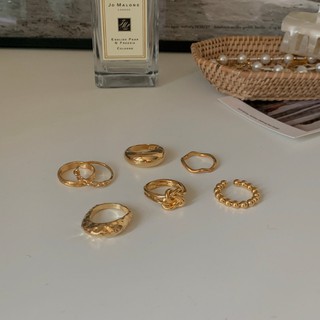 Set nhẫn sóng nước Modleaf Wave set ring Hàn Quốc