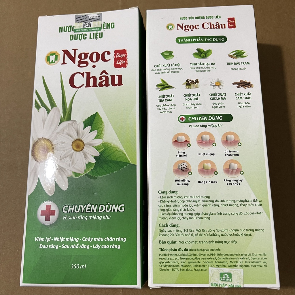 Nước Súc Miệng Dược Liệu Ngọc Châu 350ml