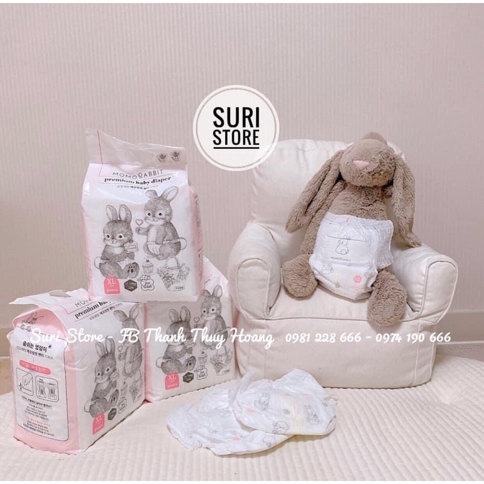 Bỉm dán/quần Momo Rabbit Hàn Quốc cho bé size S50/M44/ L40 / XL36