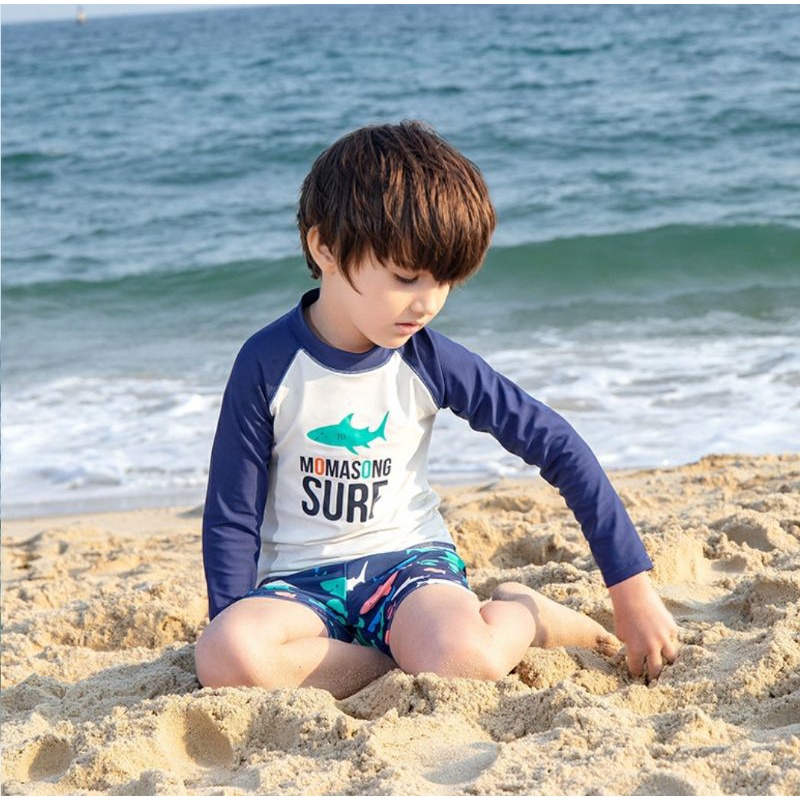 Đồ bơi hình cá mập xanh, surf, hiệu Momasong cho bé 10-50kg, MMS 718108 hàng cao cấp, đồ bơi đẹp cho bé trai