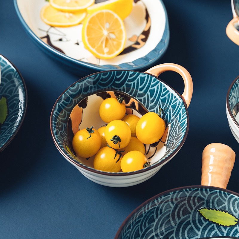 Set Chén Bát gốm sứ cao cấp, khay dĩa decor nhà bếp hình Mèo Béo đáng yêu