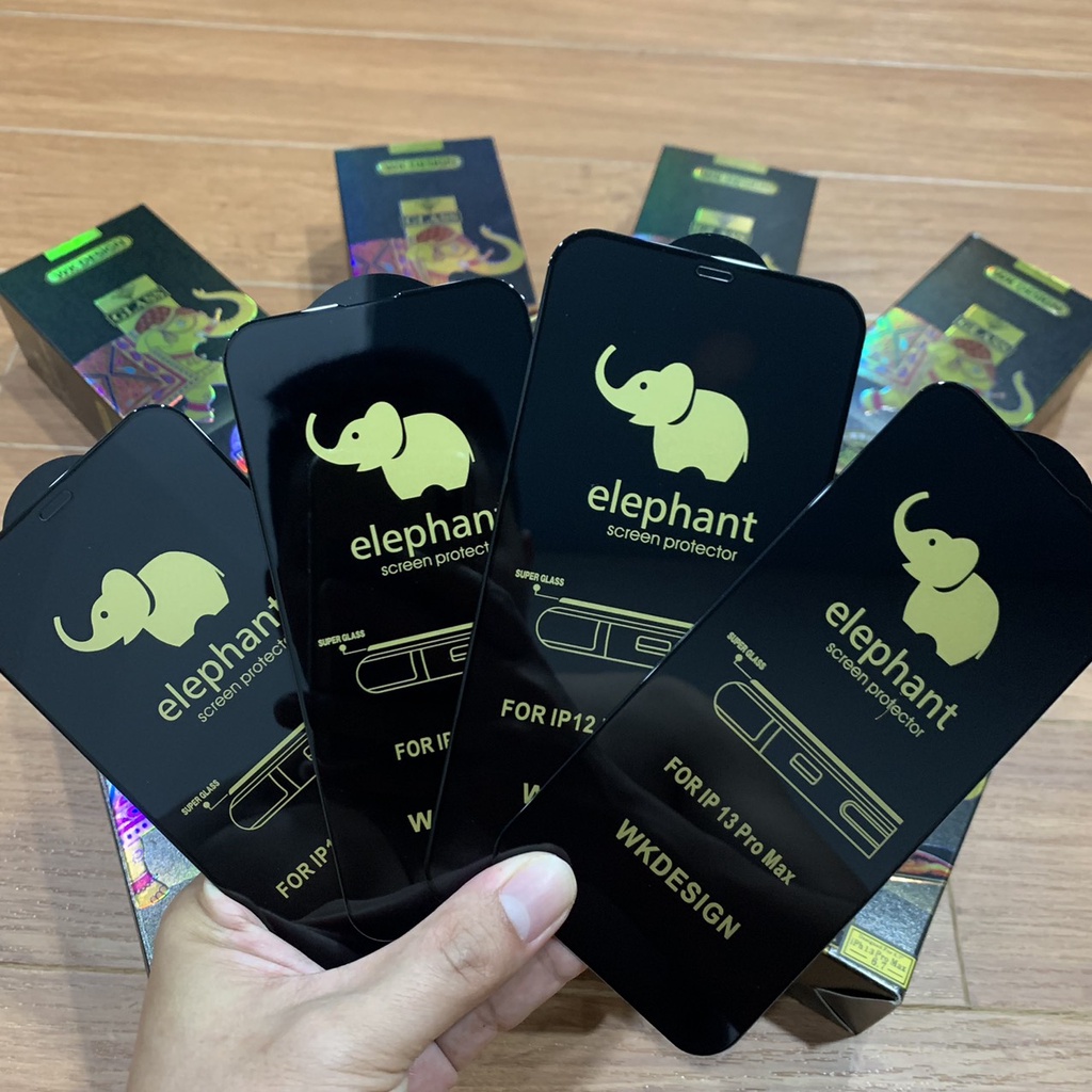 Kính Cường Lực Elephant  Siêu Cứng Cho iP X/XS/XSMax, 11/11Pro/11PRM, 12/12Pro/12PRM, 13/13Pro/13PRM