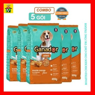 [Mới💯] Combo 5 Gói Thức ăn Cho Chó Trưởng Thành Ganador Adult Roasted Chicken (Vị Gà Nướng) 400gr
