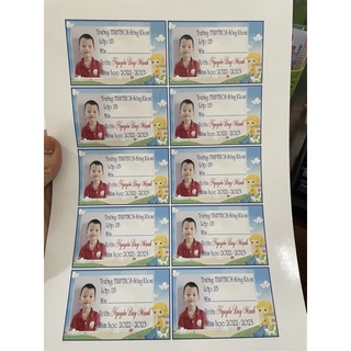 Combo nhãn vở kèm sticker cho bé