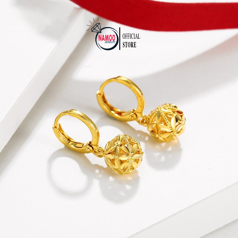 Bông Tai Nữ Quả Tròn Nữ T148, Khuyên Tai Mạ Vàng Nữ Namoo Jewelry