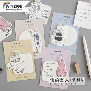 Set 30 tờ giấy ghi chú Winzige dạng dính tiện lợi