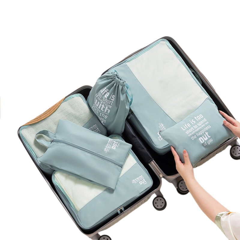 Set 6 Túi Đựng Đồ Trang Điểm / Mỹ Phẩm Chống Thấm Nước Tiện Dụng Khi Đi Du Lịch