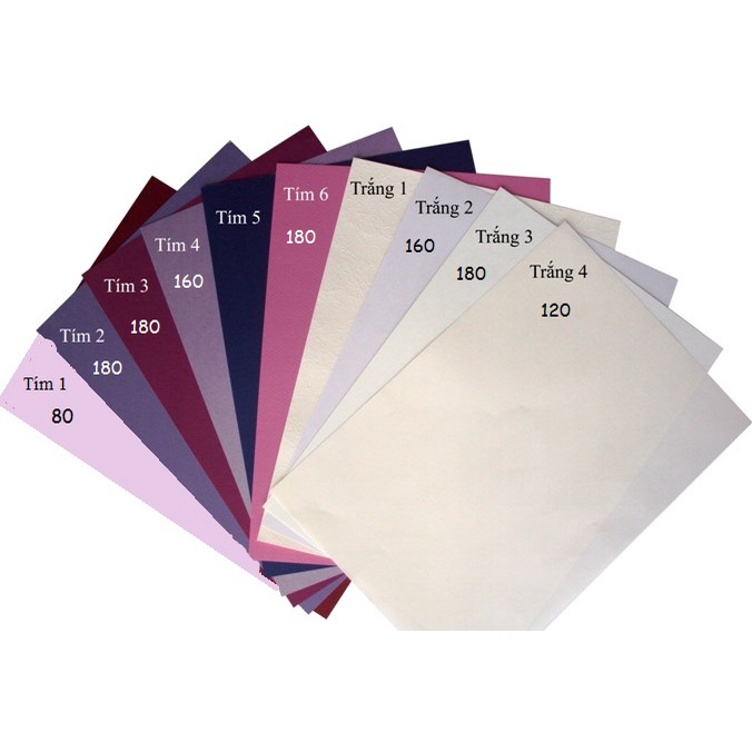 Giấy quilling 3mm - gam màu tím, trắng, đỏ, cam