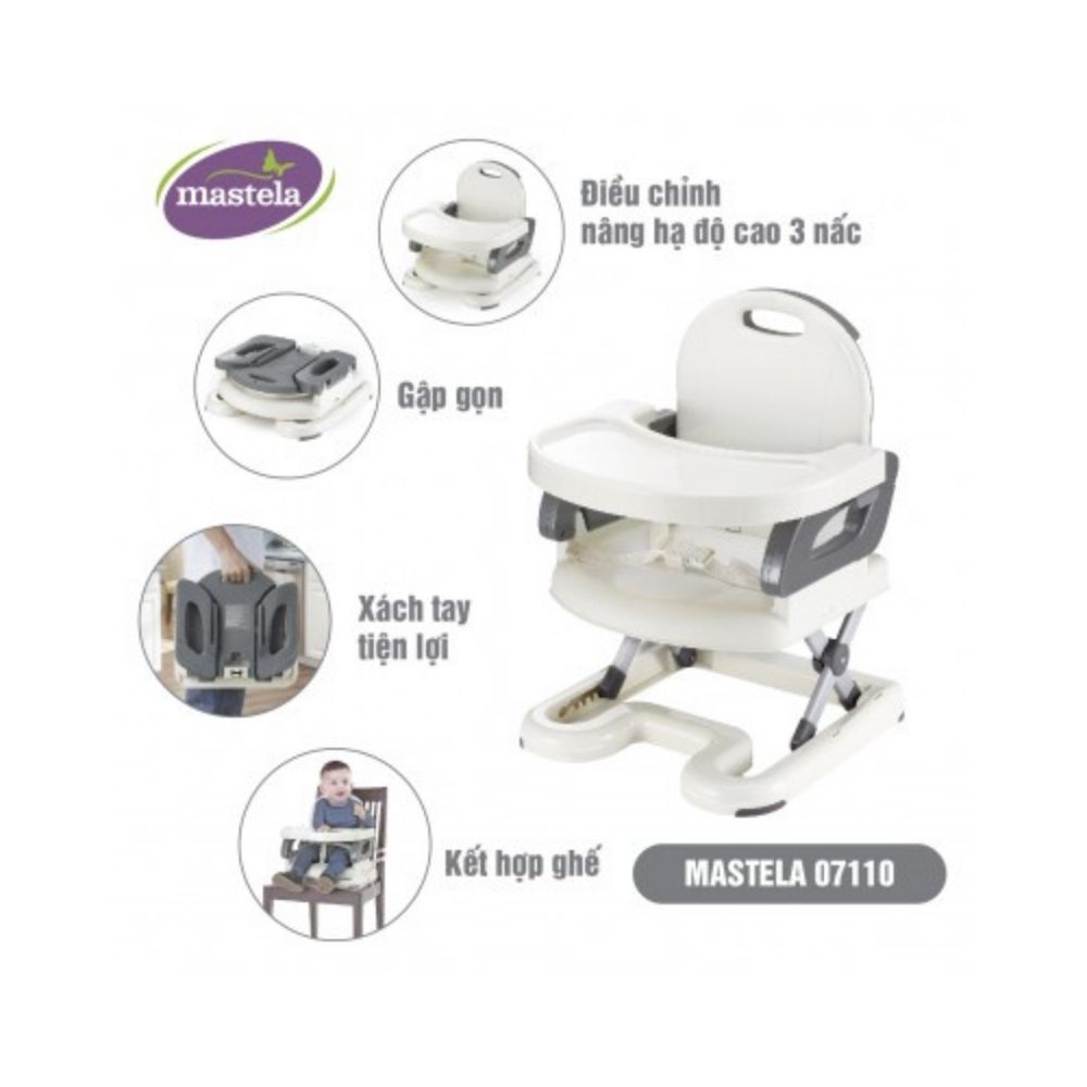Ghế ăn dặm cho bé gấp gọn Mastela 07110 màu be điều chỉnh độ cao  - Hàng chính hãng
