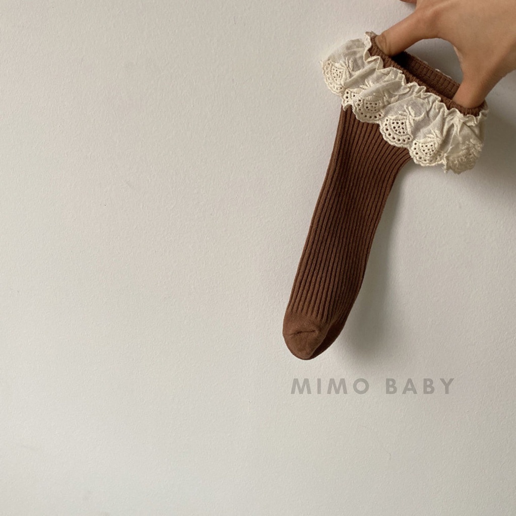 Tất vớ cao cổ viền bèo kiểu dáng tiểu thư Nemo baby, tất không gót unisex cho bé 1-4y Mimo baby T26