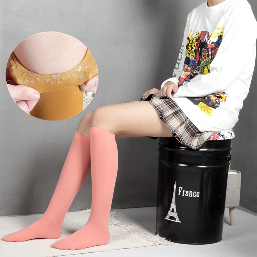 Đôi Vớ Dài Tới Gối Bằng Vải Nylon Gel Màu Sắc Ngọt Ngào Thoáng Khí Thoải Mái Phong Cách Lolita Nhật Bản Dành Cho Nữ